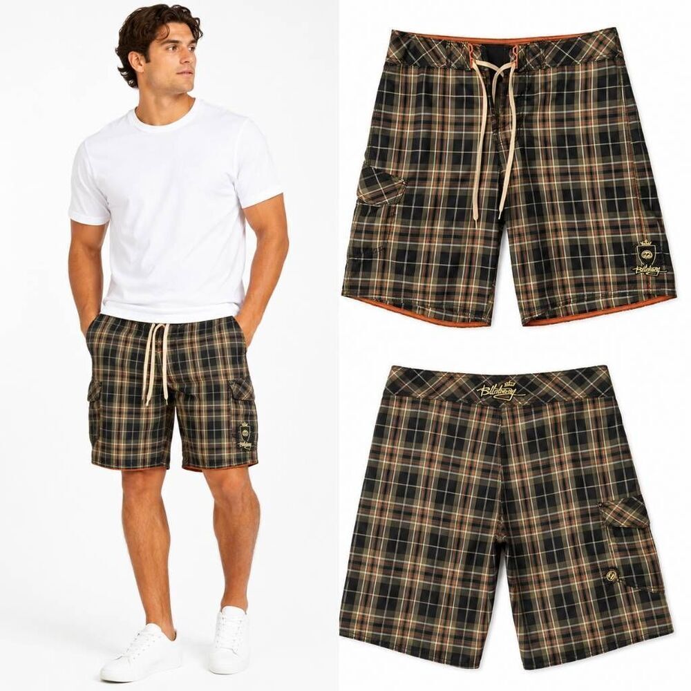 Billabong Board Shorts, Plaid Swim Trunks, Surf Shorts, Quick Dry Boardshorts, M